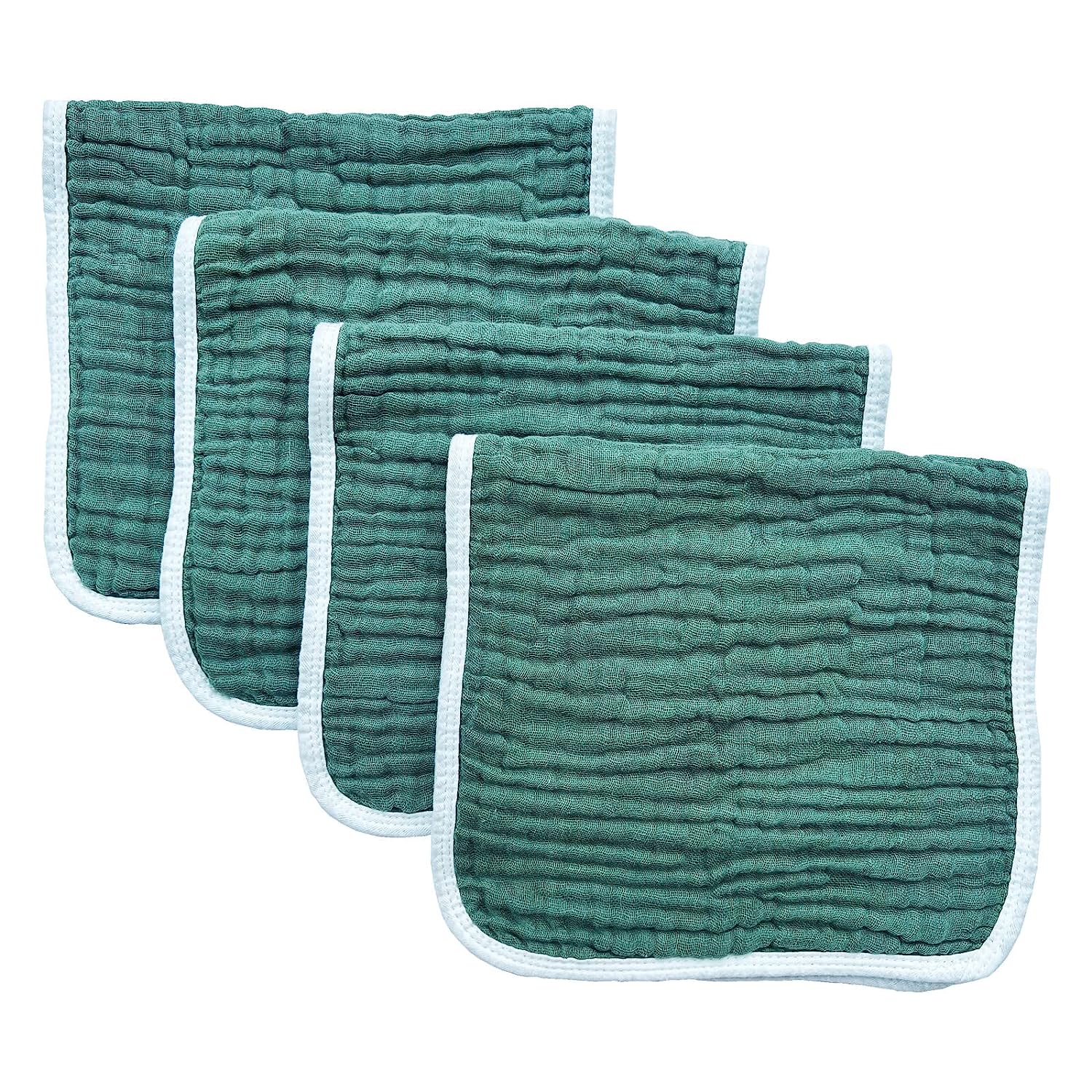 Muslin Burp Cloths 4 Pack Large 20" by 10" 100% Cotton 6 Layers Extra Absorbent and Soft by Synrroe - Image 2